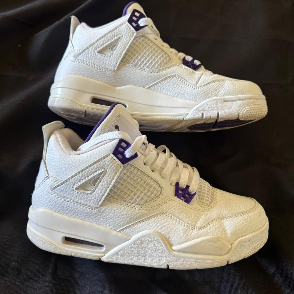 Y2K white and purple Jordan 4 sneakers